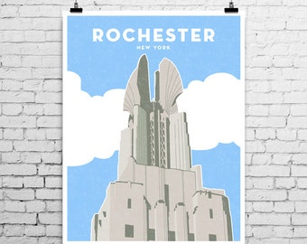 Budynek Times Square, Rochester, Nowy Jork, wydruk artystyczny