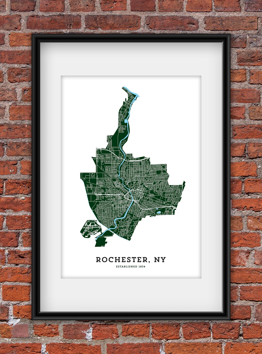 Map of Rochester, NY Art Print - Etsy