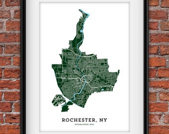 Map of Rochester, NY Art Print