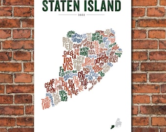 The Boroughs of New York City Series – Staten Island, Art Print