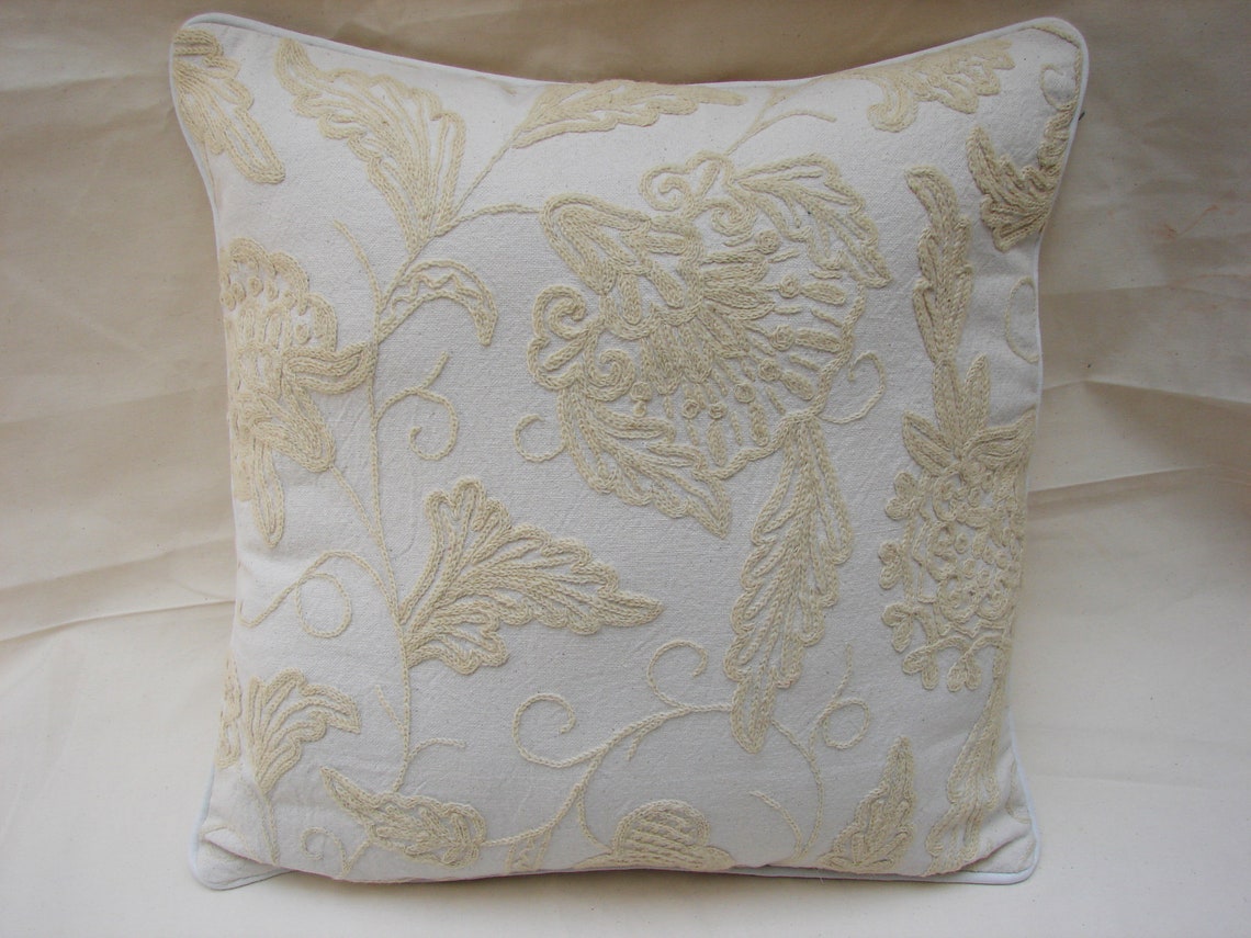 Kashmir Crewel Embroidered Pillows Set of Two Etsy Denmark