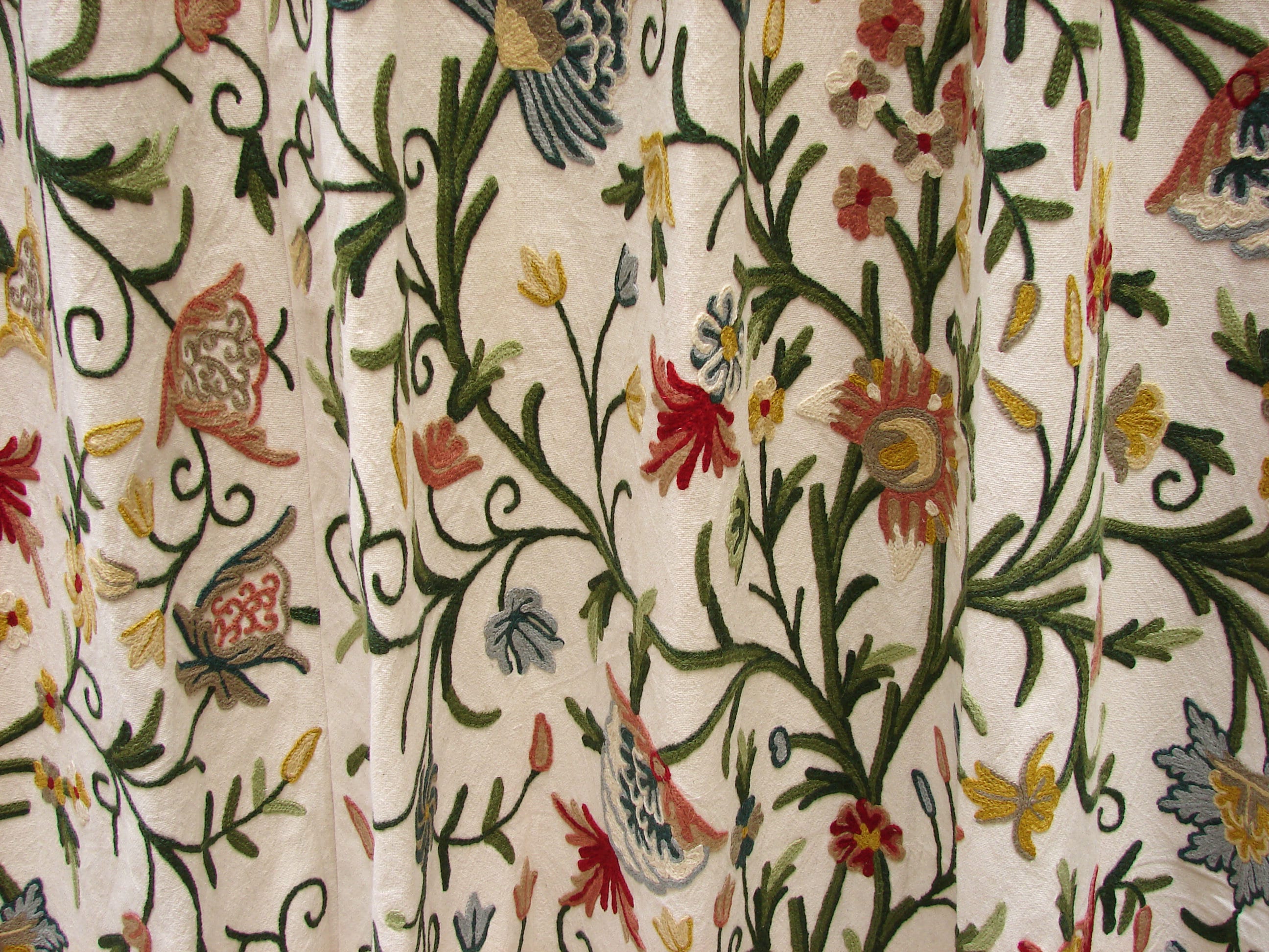 Hand Embroidered Kashmir Crewel Work Fabricze102 Bythe Etsy New Zealand