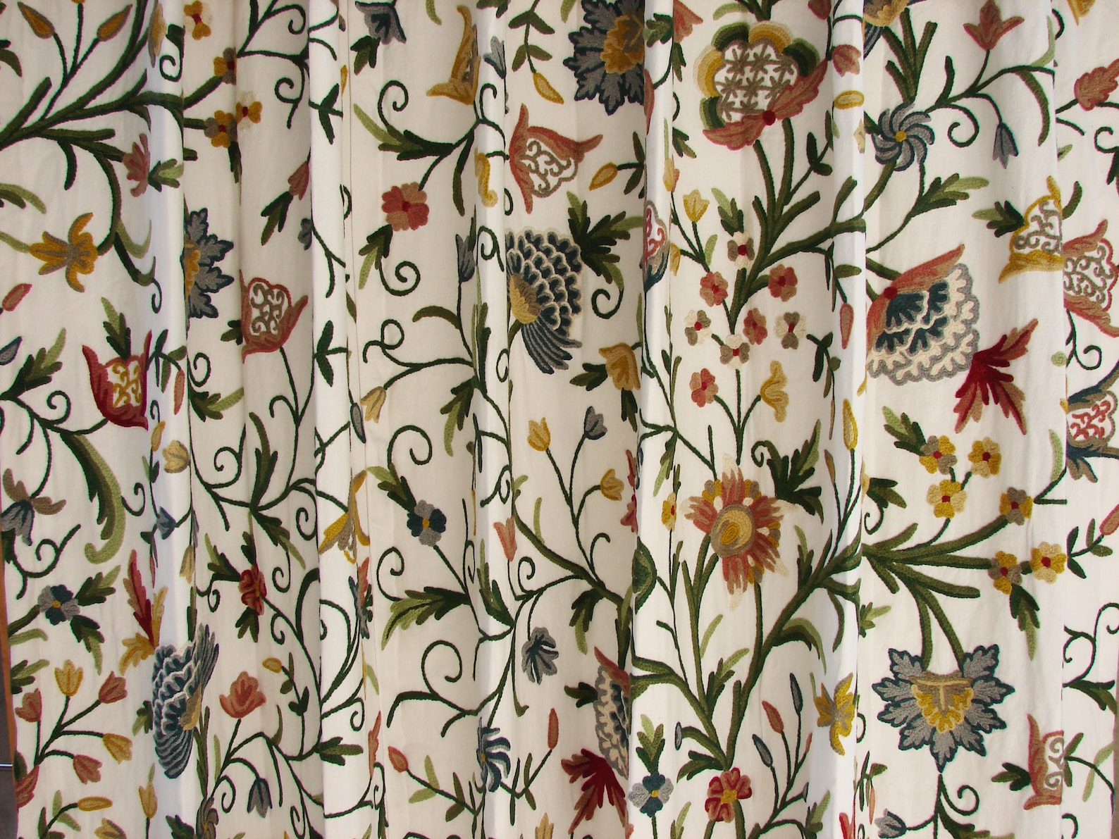 Hand Embroidered Kashmiri Crewel Fabricze102 Price Etsy