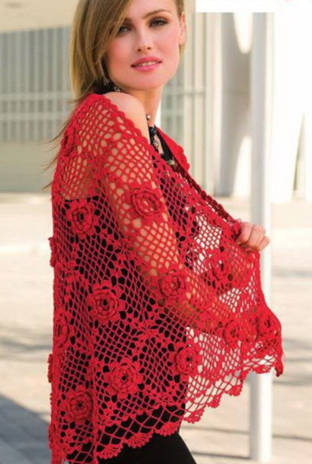 womens crochet shawl