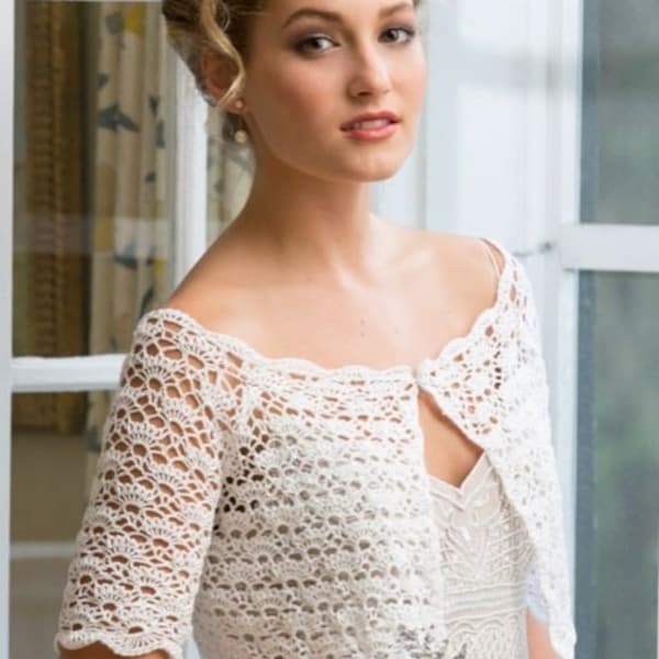 Bridal Bolero, Bridal Crochet Bolero, Elegant Crochet Wedding Bolero, Crochet Lace Shrug Custom Order