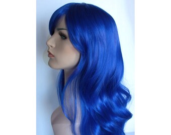 blue wigs long