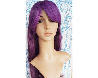 Dusty Purple lavender long wavy wig for women. Purple Ombre mixed purple long wig. Multi-colored high quality synthetic hair. ready to ship.