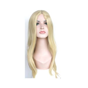 Ivory long straight wig. Blonde long hair. High quality synthetic hair. Cosplay blonde wig for women. Ready to ship.