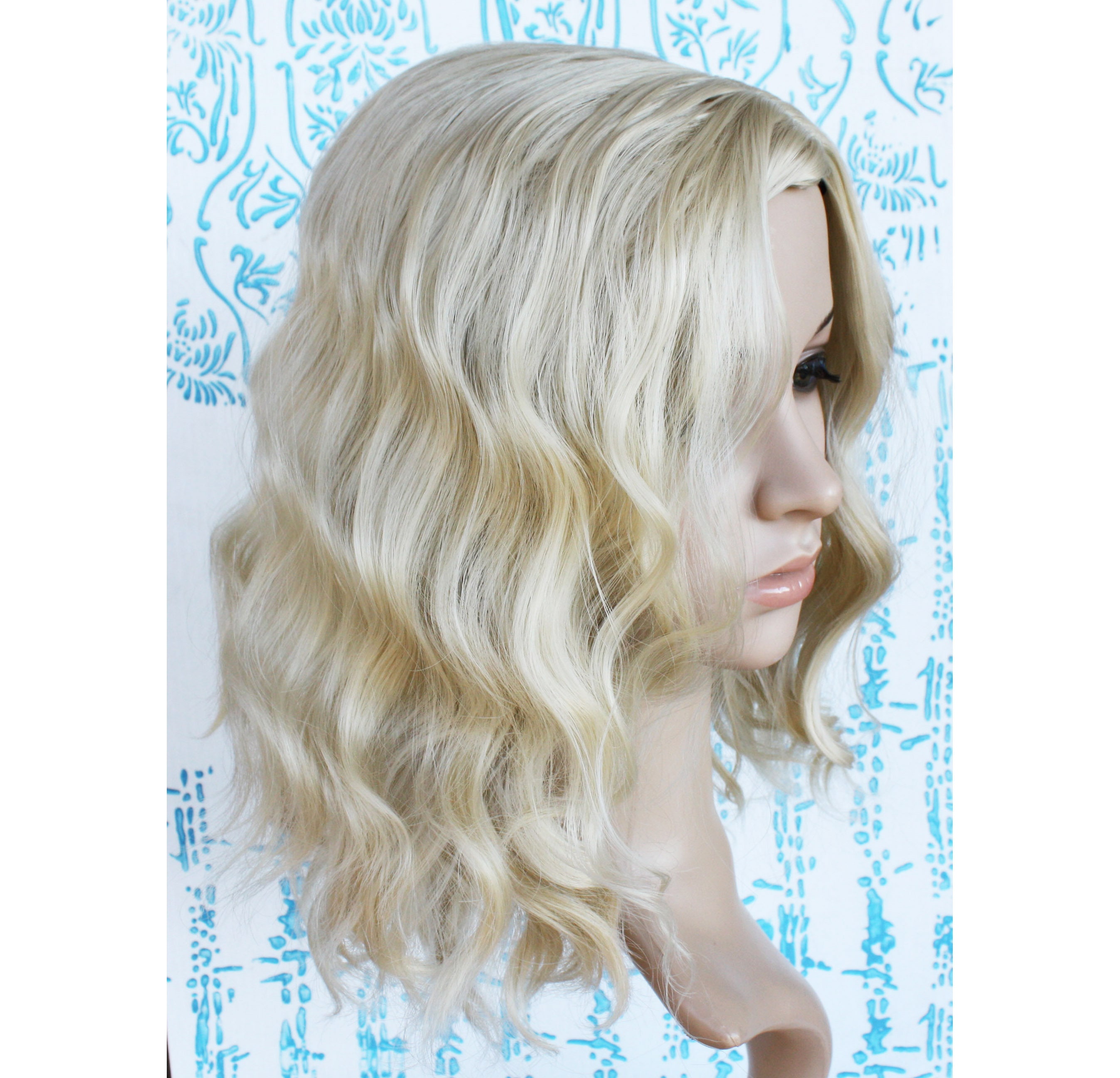 Women Light Blonde Heat Resistant Long Curly Shoulder Length Synthetic Wigs Amazon.com : Kalyss Short Curly Wavy Blonde Wigs for Women  main image 3