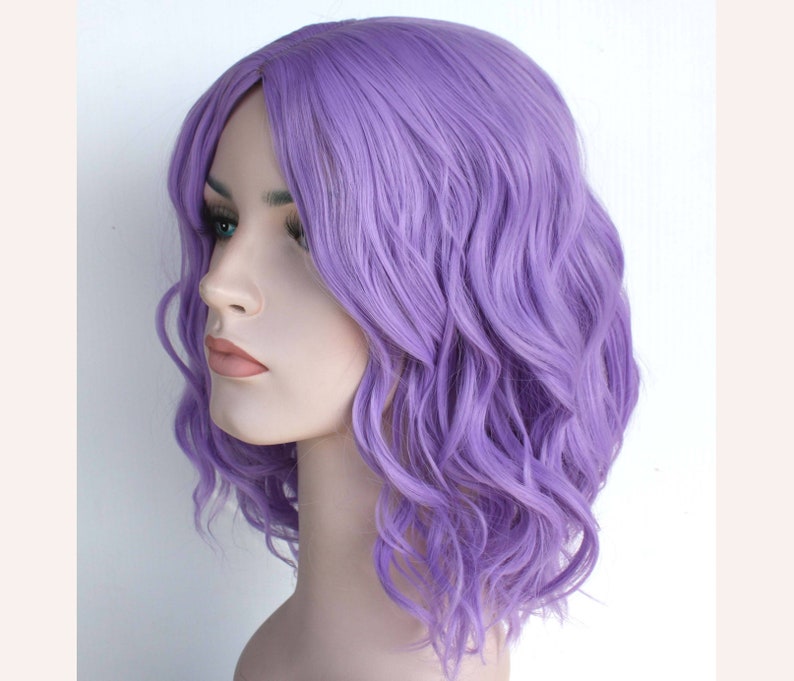 Purple Shoulder Length Wavy Wig High Quality Wig Ready To Etsy