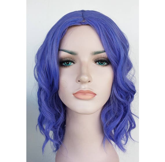 Parrucca ondulata viola blu polveroso per donna. Capelli blu polvere lunghi  fino alle spalle. Capelli blu polverosi della festa di festa. Pronto a  spedire. Spedizione gratuita negli Stati Uniti. -  Italia