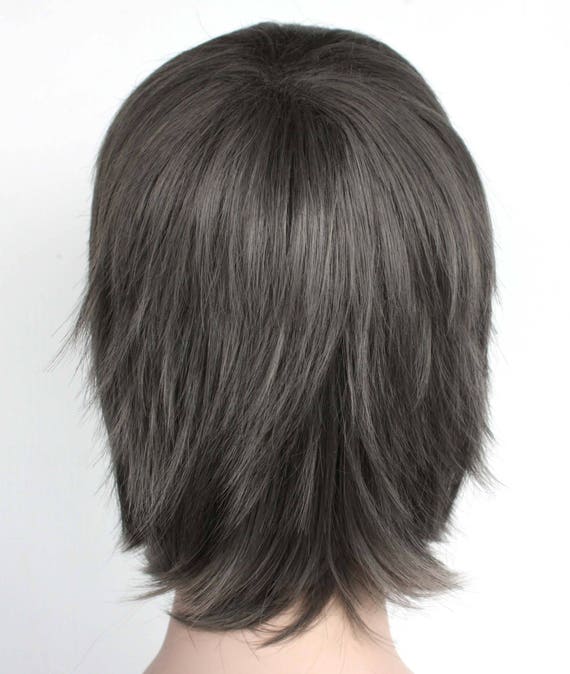 Charcoal Short Wig Dark Gray Short Hair High Quality Smooth Wig Ready To Ship