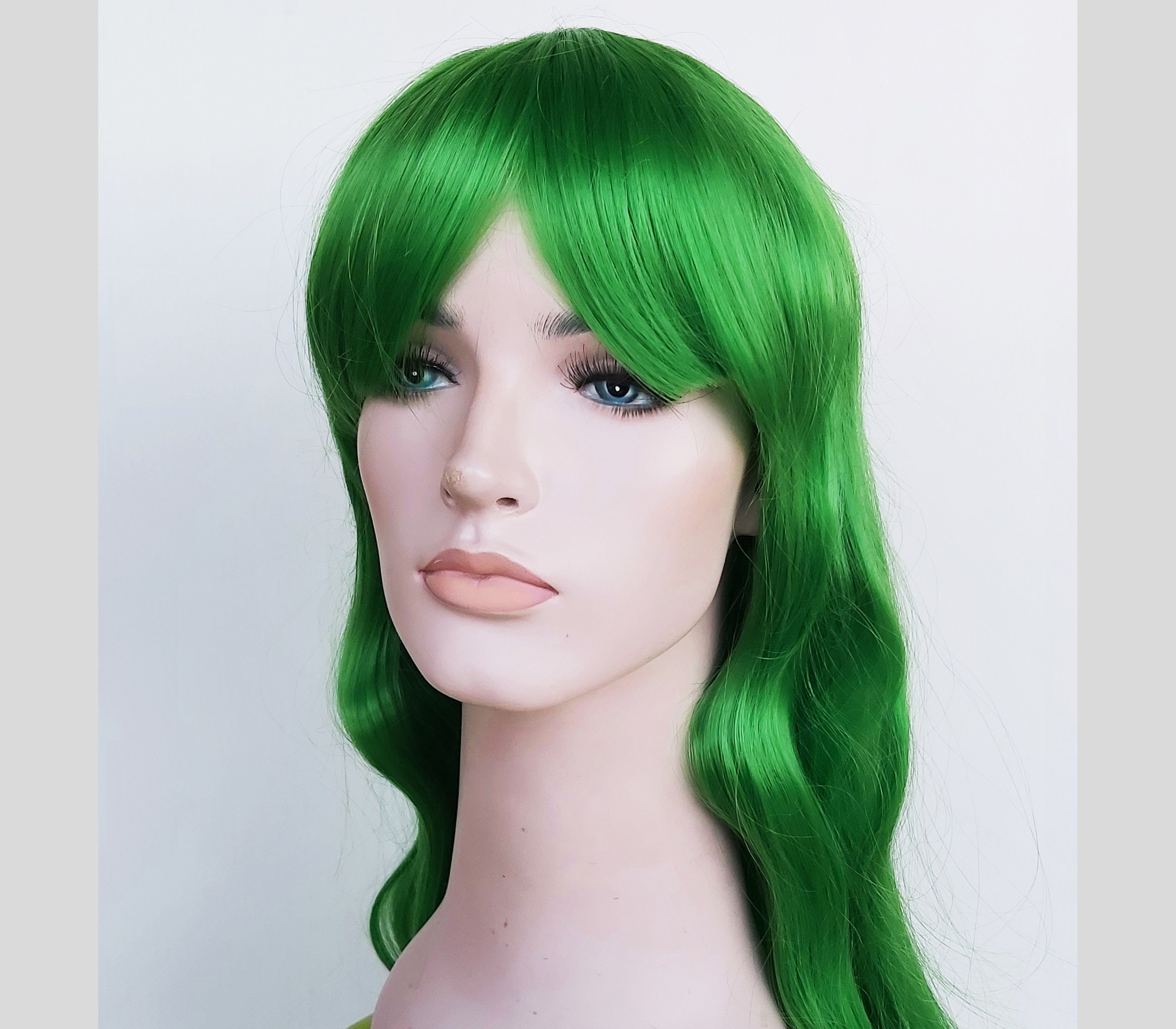 Green Long Wavy Wig. Synthetic Party Green Hair for Women. - Etsy Australia