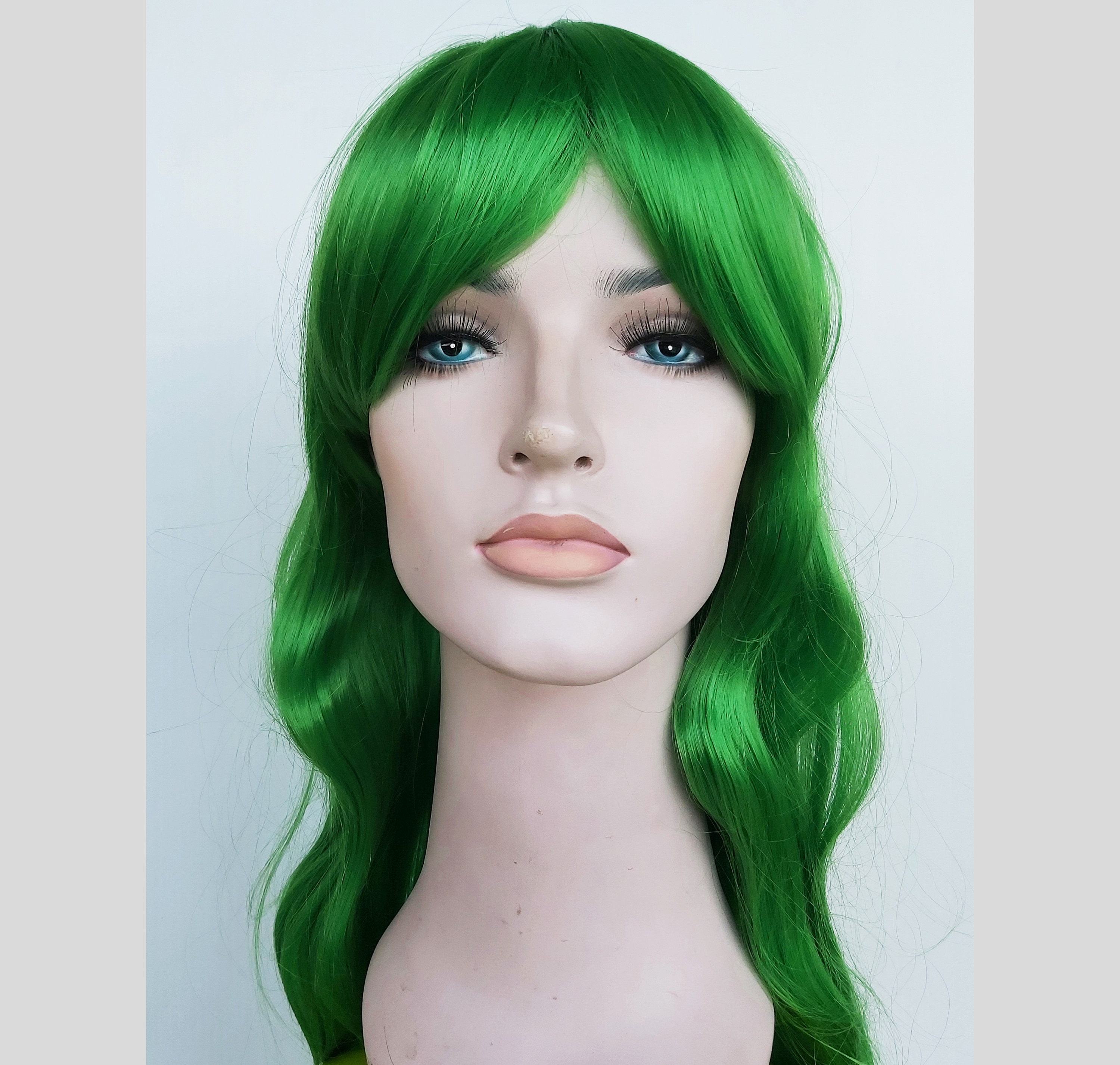 Green Long Wavy Wig. Synthetic Party Green Hair for Women. - Etsy Australia