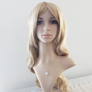 Light Gold Blonde Wavy Long Wig: Heat Resistant Synthetic Hair
