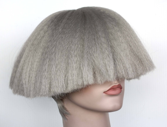 Peluca Corta Gris Cabello Corto Gris Plateado Peluca Corta Etsy