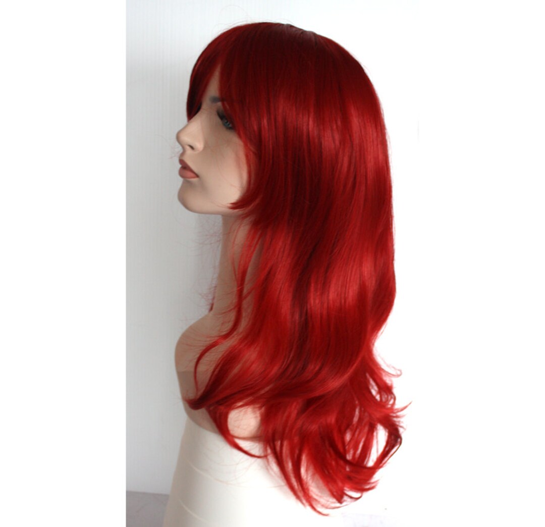 Long Wavy Dark Red Wig. High Quality Wig. Party Costume Wig Etsy
