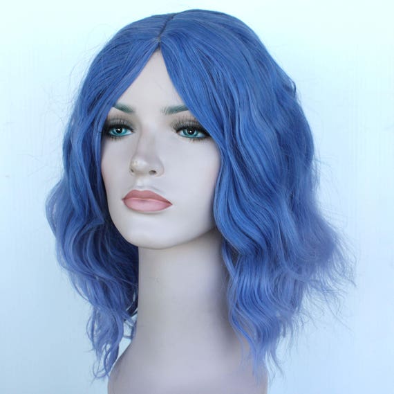 Dusty Blue And Light Dusty Purple Wavy Ombre Wig Pastel Blue Etsy