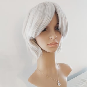 Light Gray Short Wig: Synthetic Hair, Daily Wear, Party Costume