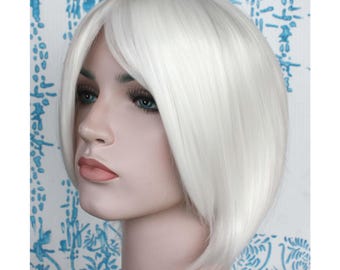 White short wig for women. Short white hair. High quality synthetic smooth wig. Holiday party wig for women. ready to ship. Free shipping US