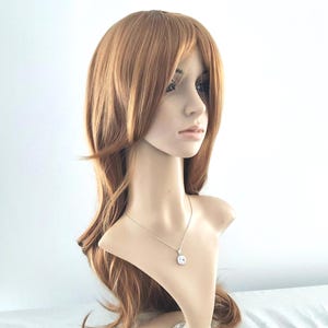 Long Light Brown Wavy Wig: Heat Resistant Synthetic Hair, 29 Inch
