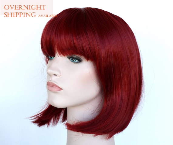 Dark Red Bob Wig Red Short Wig Red Wig For Women Ready To Ship Cyber Monday Sale