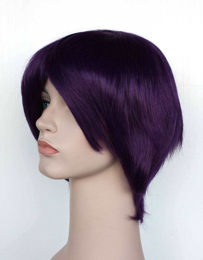 Dark Purple Short Wig Eggplant Short Wig Ready To Ship