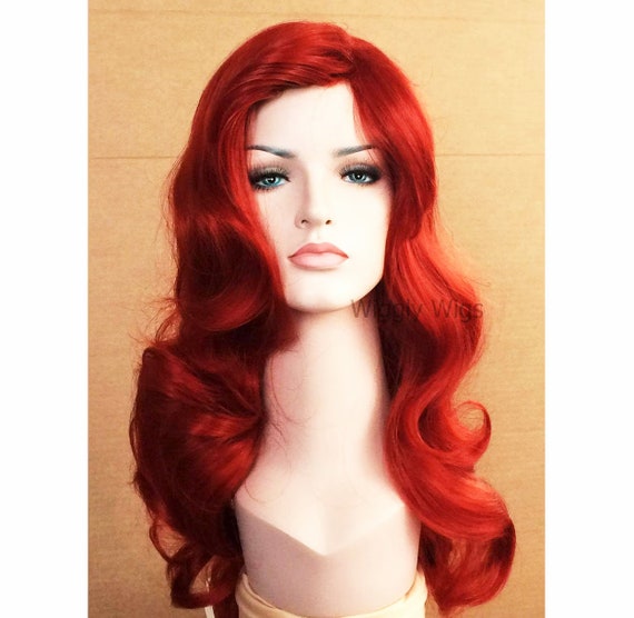 Red Curly Wig: Long Synthetic Hair, Holiday Cosplay (28 inch)