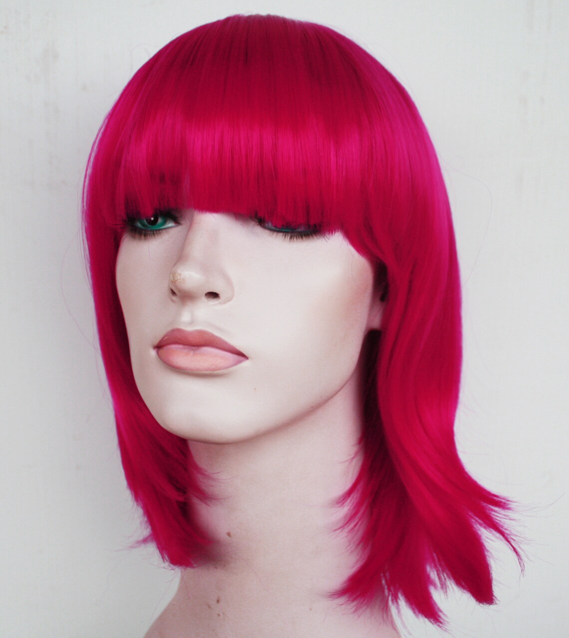 Fuchsia Bob Wig. Women's Costume Wig. Straight Short Wig. Etsy