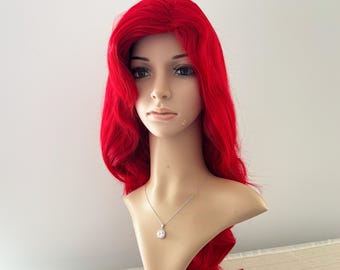 Red Curly Wig, Long Synthetic Hair, Cosplay Wig (28-inch)