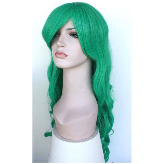 Long Curly Green Wig. Synthetic Wig. High Quality Daily Hair. | Etsy