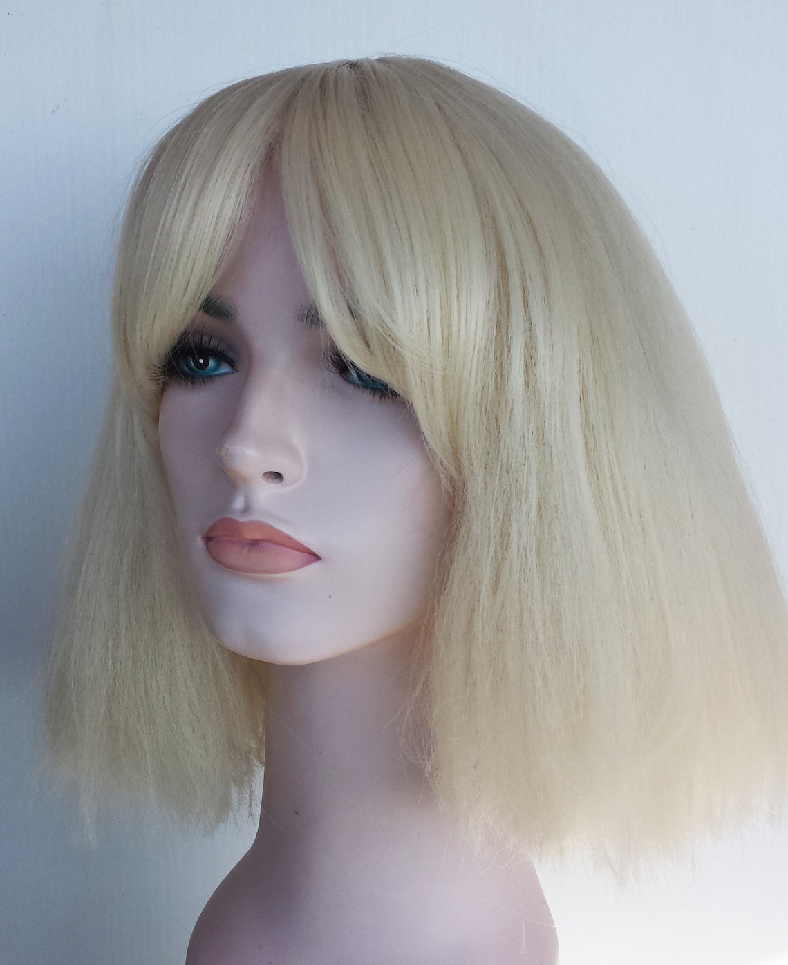 Ivory cosplay wig. short perm wig. Ready to ship. Etsy
