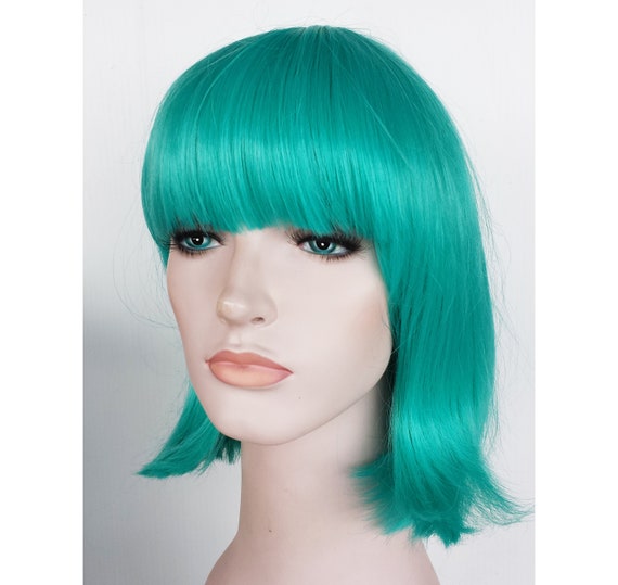 teal bob wig