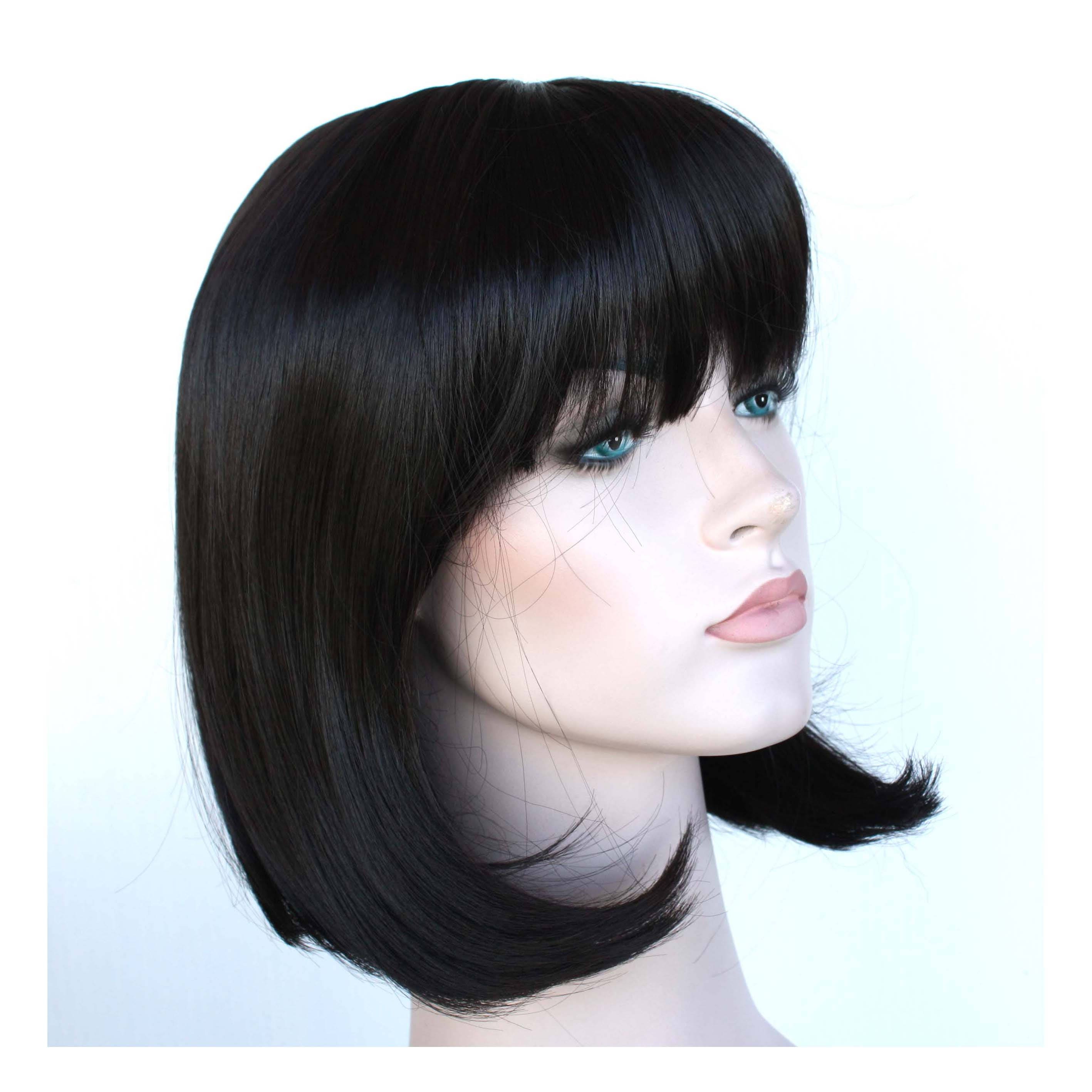 Natural Black Bob Short Wig With Bangs. Black Short Hair. - Etsy Natural Black Bob Short Wig With Bangs. Black Short Hair. - Etsy