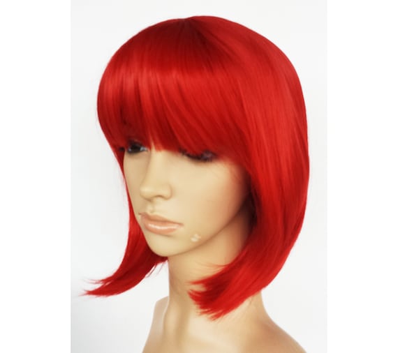 Red Bob Wig for Women. Red Straight Short Wig. Holiday Party