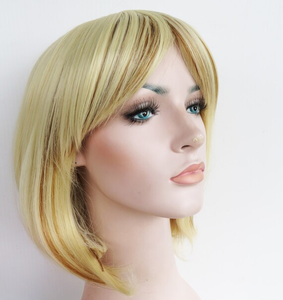 Short Blonde Hair With Dark Brown Highlights Multi Colored Etsy