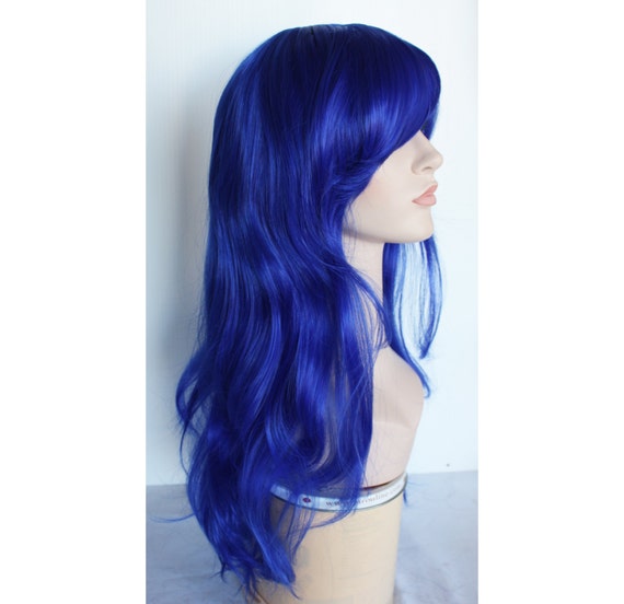 Long Wavy Blue Wig for Women. High Quality Synthetic Hair. Holiday