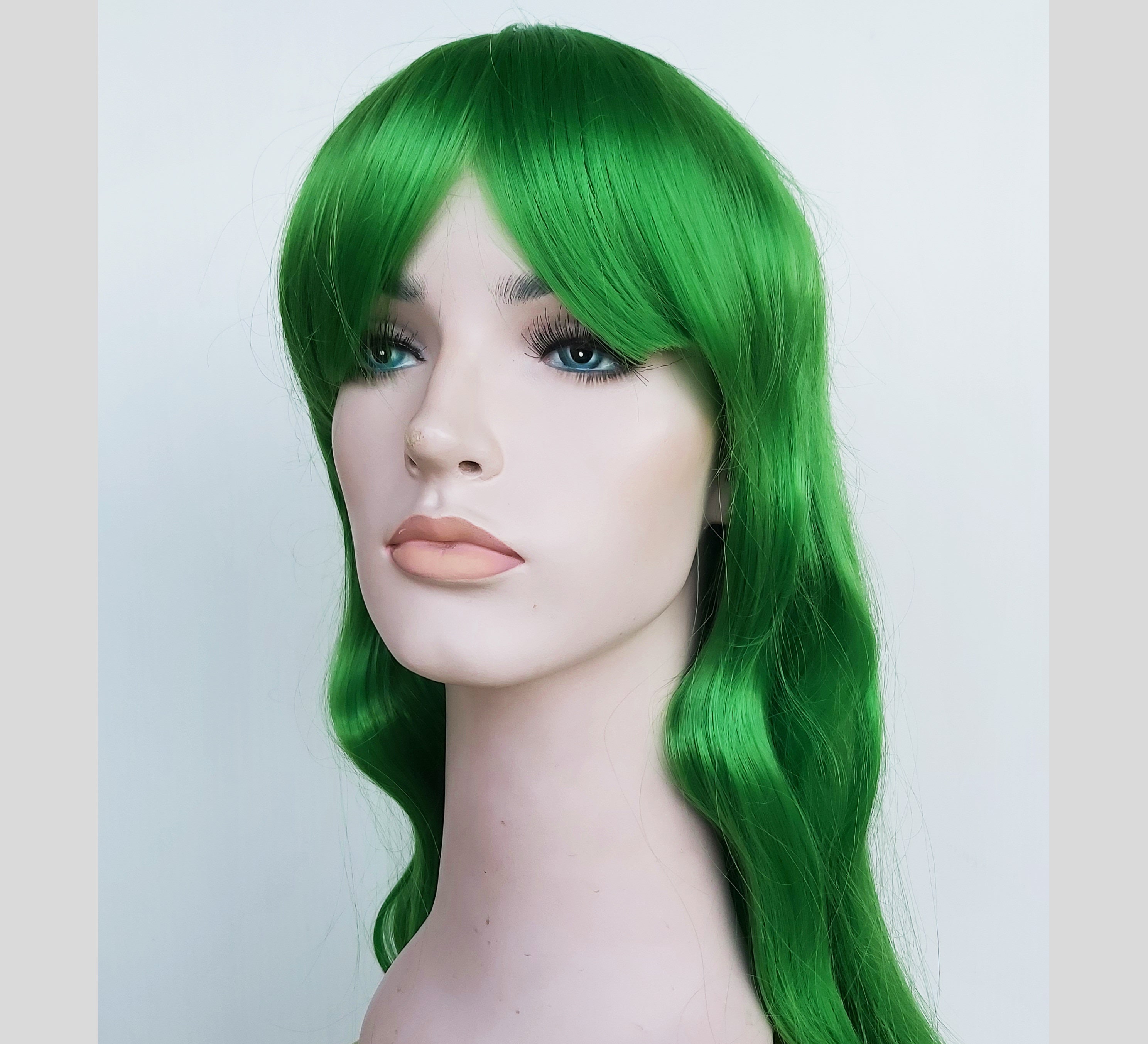 Green Long Wavy Wig. Synthetic Party Green Hair for Women. - Etsy Australia