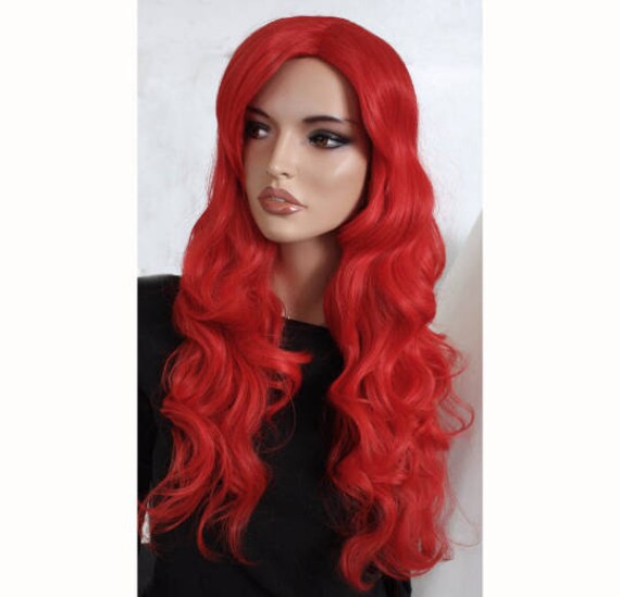 Copper Rusty Red Long Curly Wig Party Wig For Women Ready To Etsy