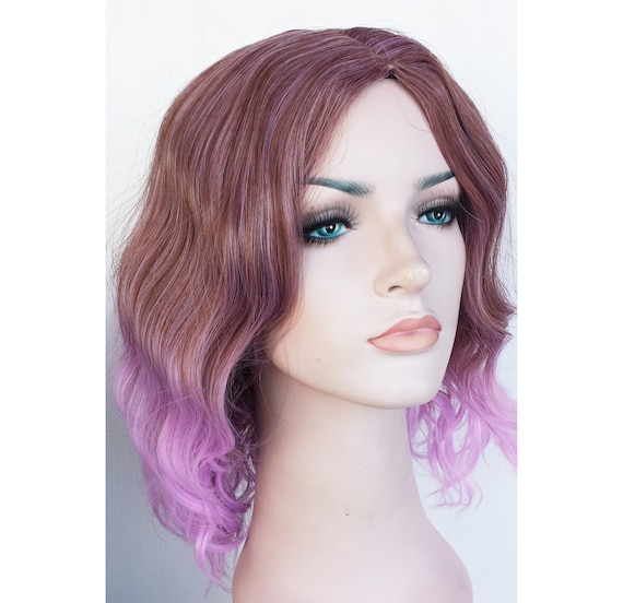 Brown Lilac Ombre Curly Shoulder Length Wig. Multi Colored - Etsy Australia Brown Lilac Ombre Curly Shoulder Length Wig. Multi Colored - Etsy Australia