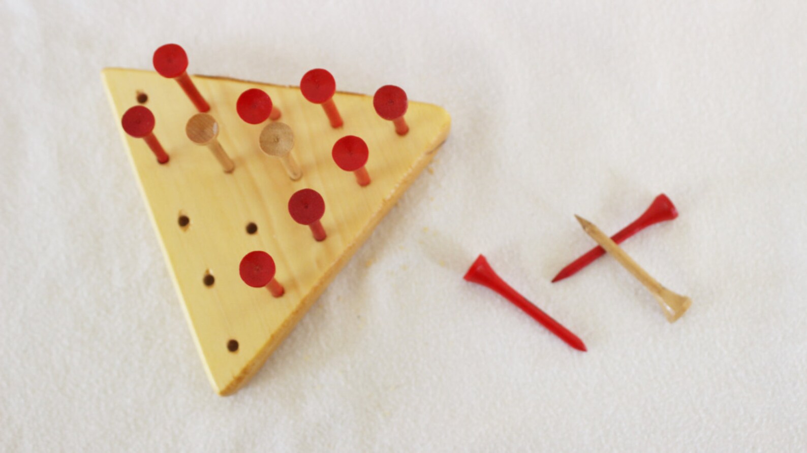 Triangle Peg Board Game Wooden Toy Etsy