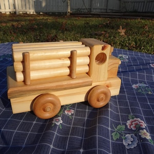 Wooden Logger Truck PushToy with Logs