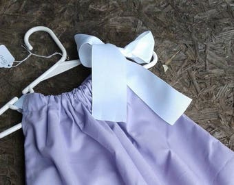 Light purple girl's boutique pillowcase dress, ribbon close top, monogram available, summer, spring, infant, toddler, girls, dress, Easter