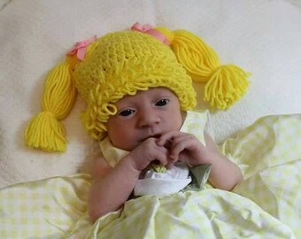 Baby doll crochet hat, kid hat, Halloween costume