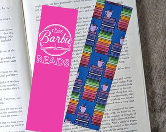 This Barbie Reads and Book Stack Bookmark