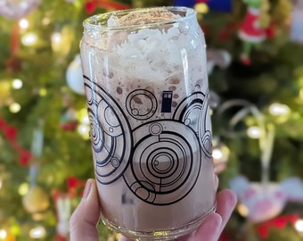 Doctor Who inspired Gallifreyan Can-shaped glass