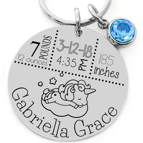 Baby Stats Key Chain Personalized Statistics New Mom Gift Etsy