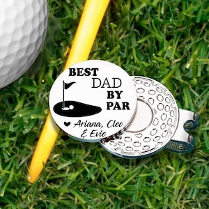 Personalized Golf Ball Marker, Golf Gift for Dad, Golf Gifts for Men, Ball Marker Hat Clip, Daddy Gift Father&#39;s Day, Best Dad Number 1 Dad