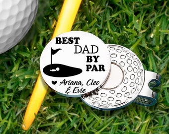 Personalized Golf Ball Marker, Father's Day Gift, Magnetic Hat Clip