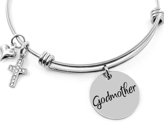 Godmother Bracelet - Godmother Gift - Baptism Jewelry - Confirmation - Communion Gift - Godmom Gift - Religious Jewelry - Best Godmother